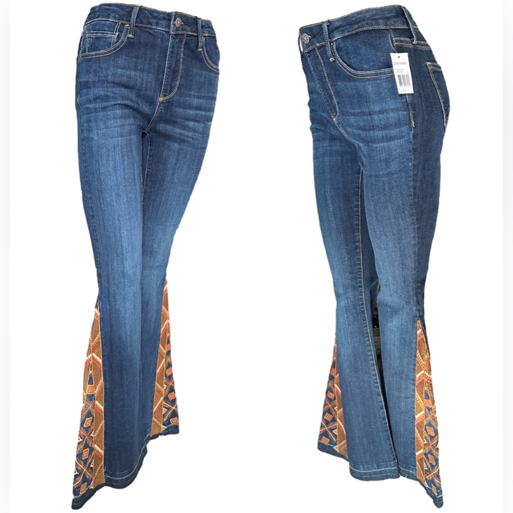 FP Driftwood Embroidered Flare Jeans - Picture 6 of 12